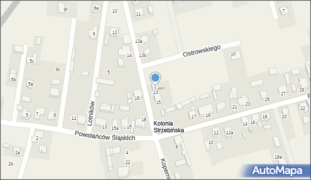 Strzebiń, Kopernika Mikołaja, 13d, mapa Strzebiń