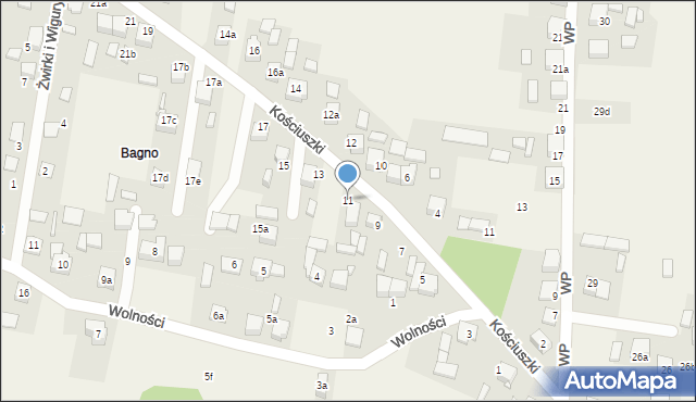 Strzebiń, Kościuszki Tadeusza, gen., 11, mapa Strzebiń