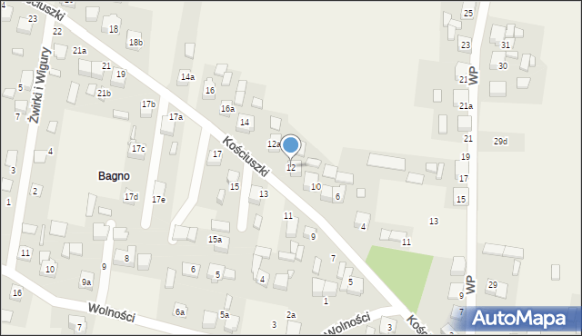 Strzebiń, Kościuszki Tadeusza, gen., 12, mapa Strzebiń