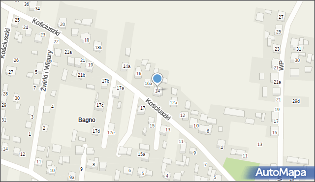 Strzebiń, Kościuszki Tadeusza, gen., 14, mapa Strzebiń