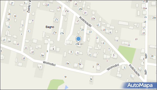 Strzebiń, Kościuszki Tadeusza, gen., 15b, mapa Strzebiń