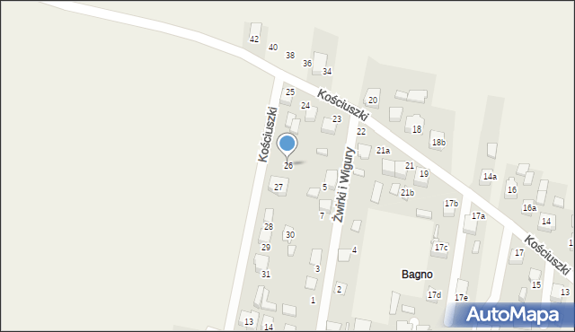 Strzebiń, Kościuszki Tadeusza, gen., 26, mapa Strzebiń