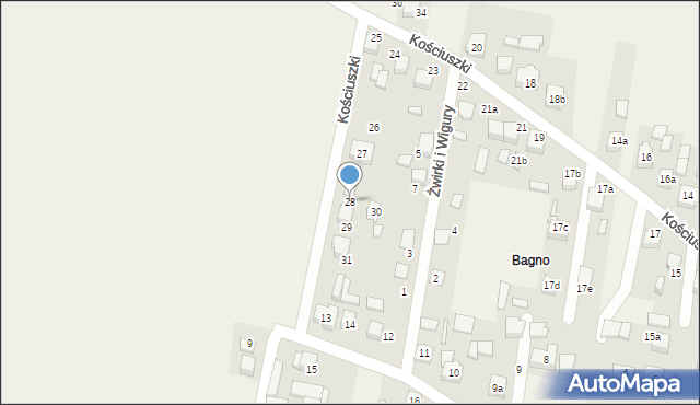 Strzebiń, Kościuszki Tadeusza, gen., 28, mapa Strzebiń