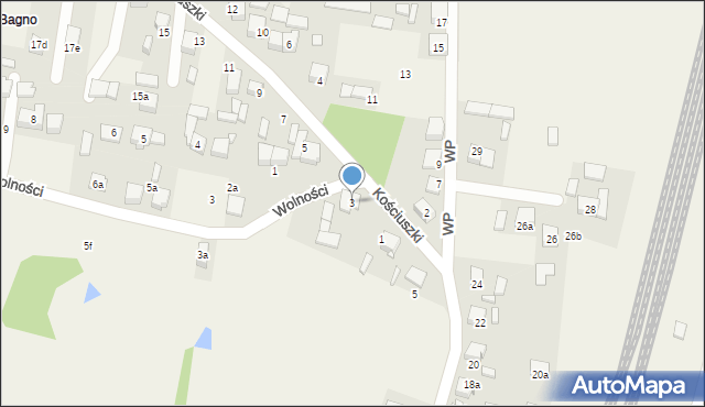 Strzebiń, Kościuszki Tadeusza, gen., 3, mapa Strzebiń