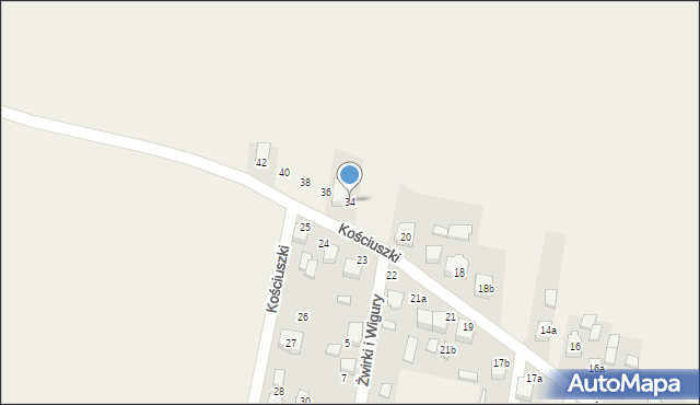 Strzebiń, Kościuszki Tadeusza, gen., 34, mapa Strzebiń