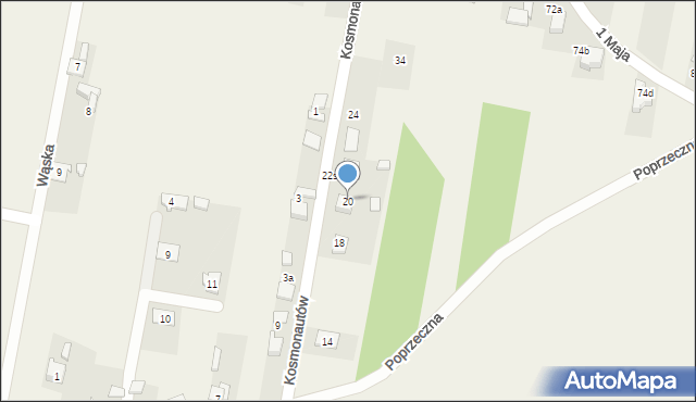 Strzebiń, Kosmonautów, 20, mapa Strzebiń