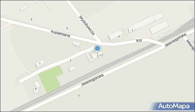 Strzegom, Kopalniana, 1, mapa Strzegom