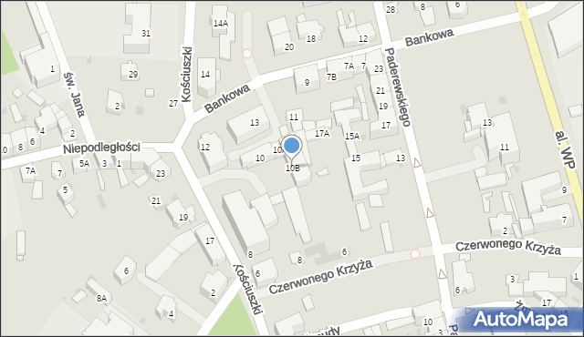 Strzegom, Kościuszki Tadeusza, gen., 10B, mapa Strzegom