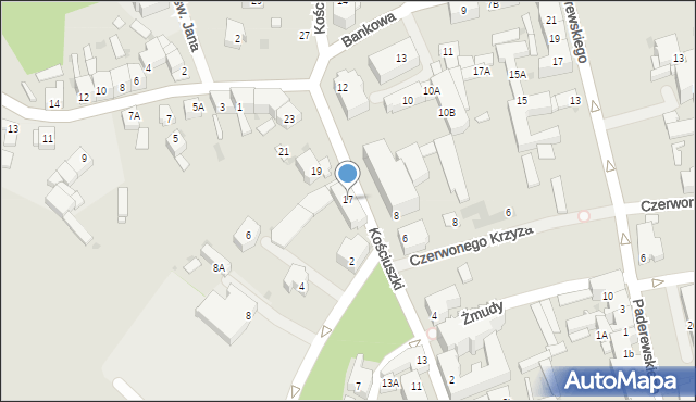 Strzegom, Kościuszki Tadeusza, gen., 17, mapa Strzegom
