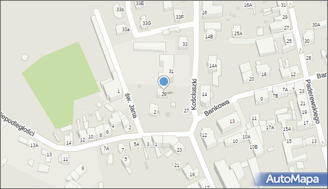 Strzegom, Kościuszki Tadeusza, gen., 29, mapa Strzegom