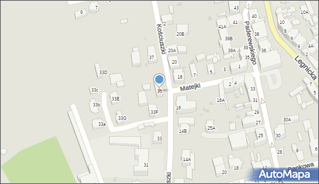 Strzegom, Kościuszki Tadeusza, gen., 35, mapa Strzegom
