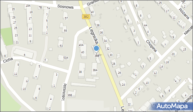 Strzegom, Kościuszki Tadeusza, gen., 38B, mapa Strzegom