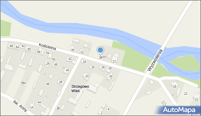 Strzegowo, Kościelna, 18, mapa Strzegowo
