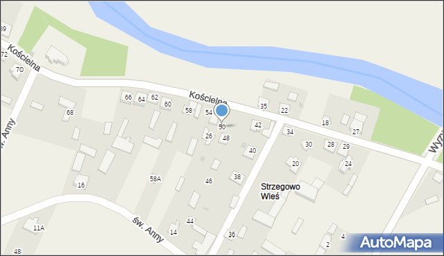 Strzegowo, Kościelna, 50, mapa Strzegowo