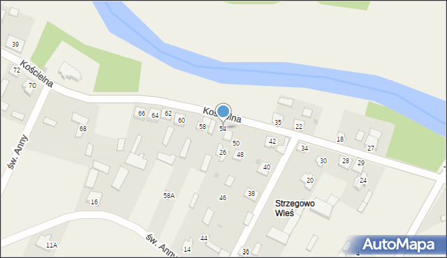 Strzegowo, Kościelna, 54, mapa Strzegowo