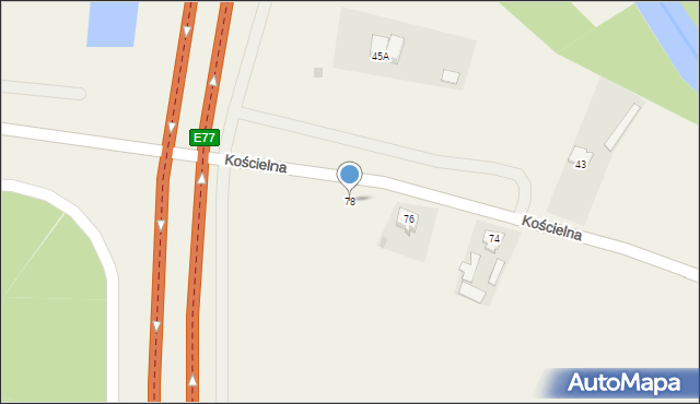 Strzegowo, Kościelna, 78, mapa Strzegowo