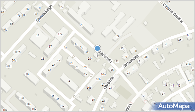 Strzelce Krajeńskie, Kościuszki Tadeusza, gen., 1, mapa Strzelce Krajeńskie