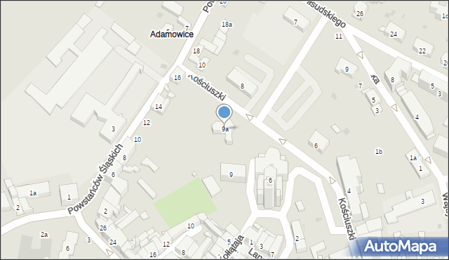 Strzelce Opolskie, Kołłątaja Hugo, 9a, mapa Strzelce Opolskie