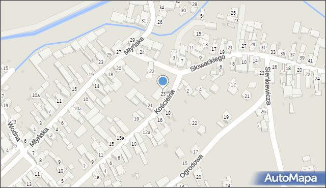 Strzeleczki, Kościelna, 23, mapa Strzeleczki