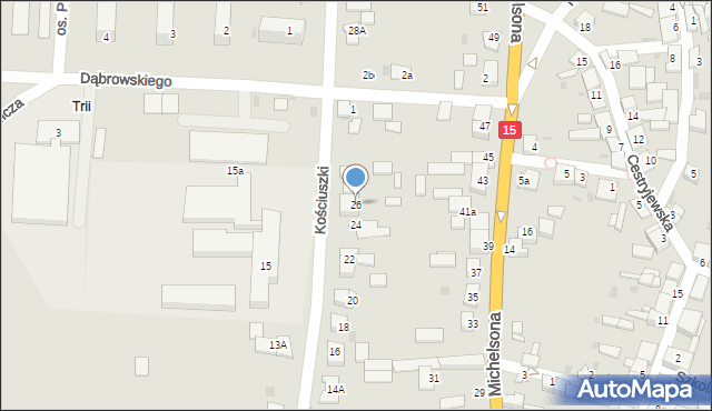 Strzelno, Kościuszki Tadeusza, gen., 26, mapa Strzelno