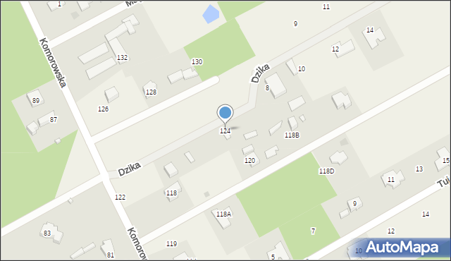 Strzeniówka, Komorowska, 124, mapa Strzeniówka