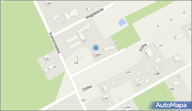 Strzeniówka, Komorowska, 128, mapa Strzeniówka