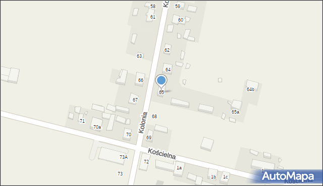 Strzyżew, Kolonia, 65, mapa Strzyżew