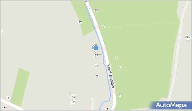 Strzyżów, Kombatantów, 25, mapa Strzyżów