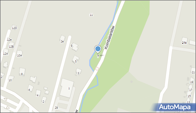 Strzyżów, Kombatantów, 7, mapa Strzyżów