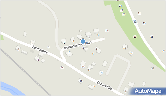 Strzyżów, Konieczkowskiego Romana, 4, mapa Strzyżów