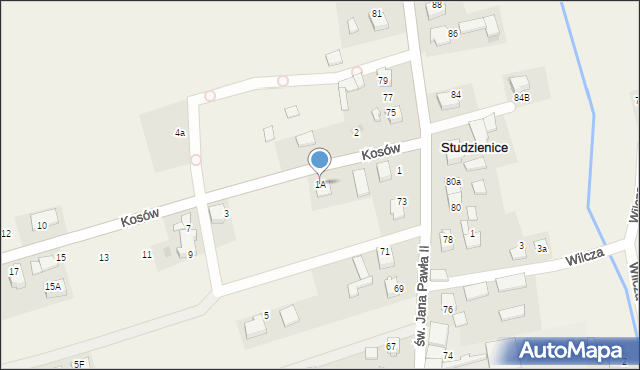 Studzienice, Kosów, 1A, mapa Studzienice