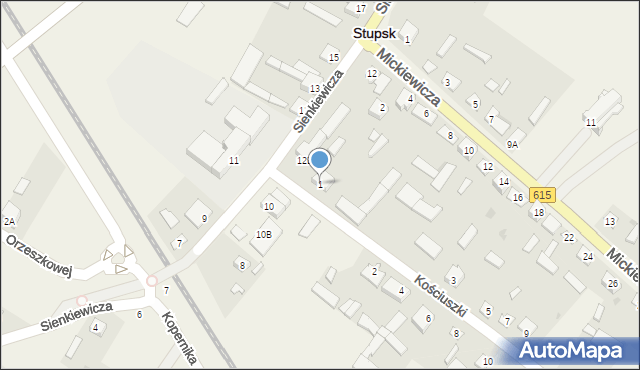 Stupsk, Kościuszki Tadeusza, gen., 1, mapa Stupsk