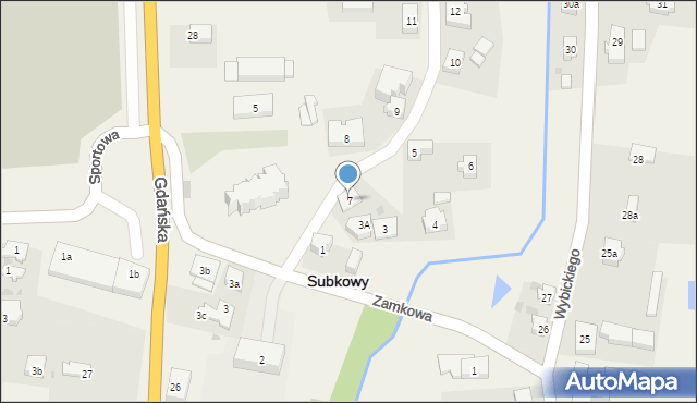 Subkowy, Kościelna, 7, mapa Subkowy