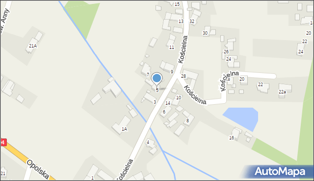 Sucha, Kościelna, 5, mapa Sucha