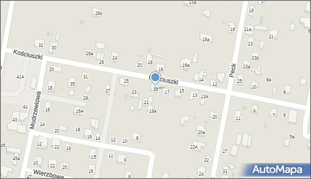 Suchedniów, Kościuszki Tadeusza, gen., 19, mapa Suchedniów