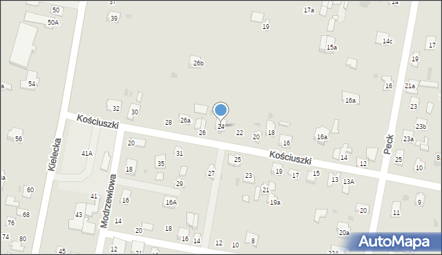 Suchedniów, Kościuszki Tadeusza, gen., 24, mapa Suchedniów