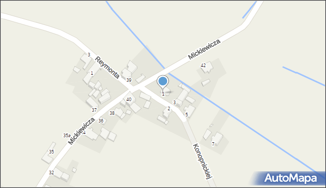 Suchodaniec, Konopnickiej Marii, 1, mapa Suchodaniec