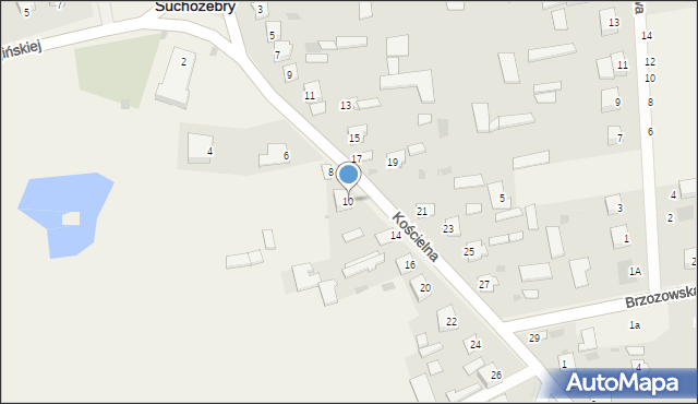 Suchożebry, Kościelna, 10, mapa Suchożebry