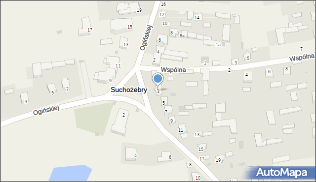 Suchożebry, Kościelna, 3, mapa Suchożebry