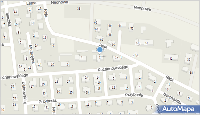 Suchy Dwór, Kochanowskiego Jana, 2, mapa Suchy Dwór