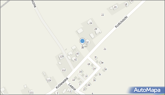 Sulechów, Kościuszki Tadeusza, gen., 36, mapa Sulechów