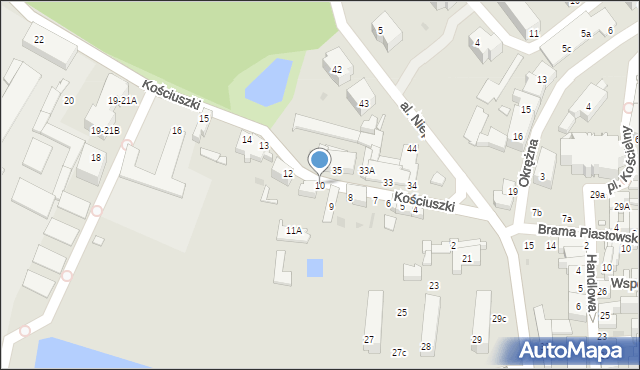 Sulechów, Kościuszki Tadeusza, gen., 10, mapa Sulechów