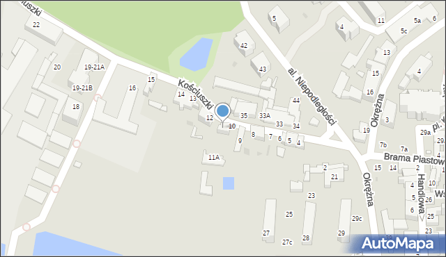 Sulechów, Kościuszki Tadeusza, gen., 11, mapa Sulechów