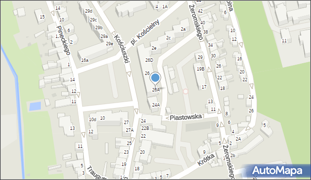 Sulęcin, Kościuszki Tadeusza, gen., 26A, mapa Sulęcin