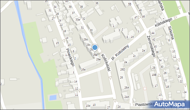 Sulęcin, Kościuszki Tadeusza, gen., 29a, mapa Sulęcin