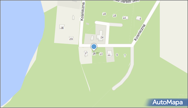 Sulęczyno, Kosmiczna, 15, mapa Sulęczyno