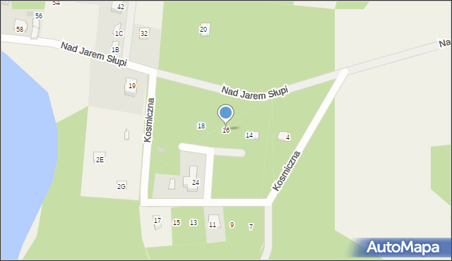 Sulęczyno, Kosmiczna, 16, mapa Sulęczyno