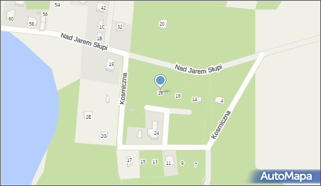 Sulęczyno, Kosmiczna, 18, mapa Sulęczyno