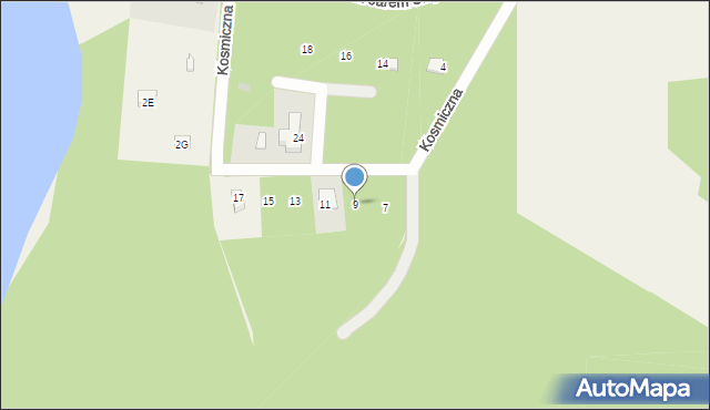 Sulęczyno, Kosmiczna, 9, mapa Sulęczyno