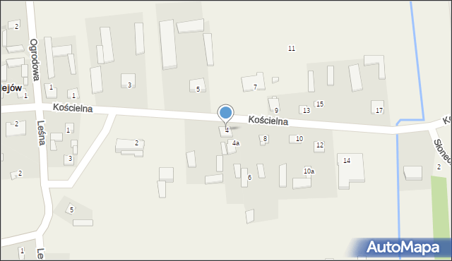 Sulejów, Kościelna, 4, mapa Sulejów